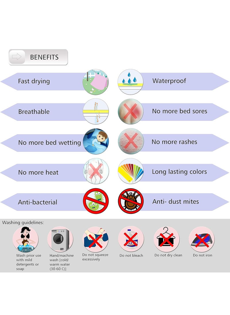 Cozymat Dry Sheet Quick Waterproof Breathable Bed Protector & Crib Sheet (Size: 140cm X 100cm) Purple, Large