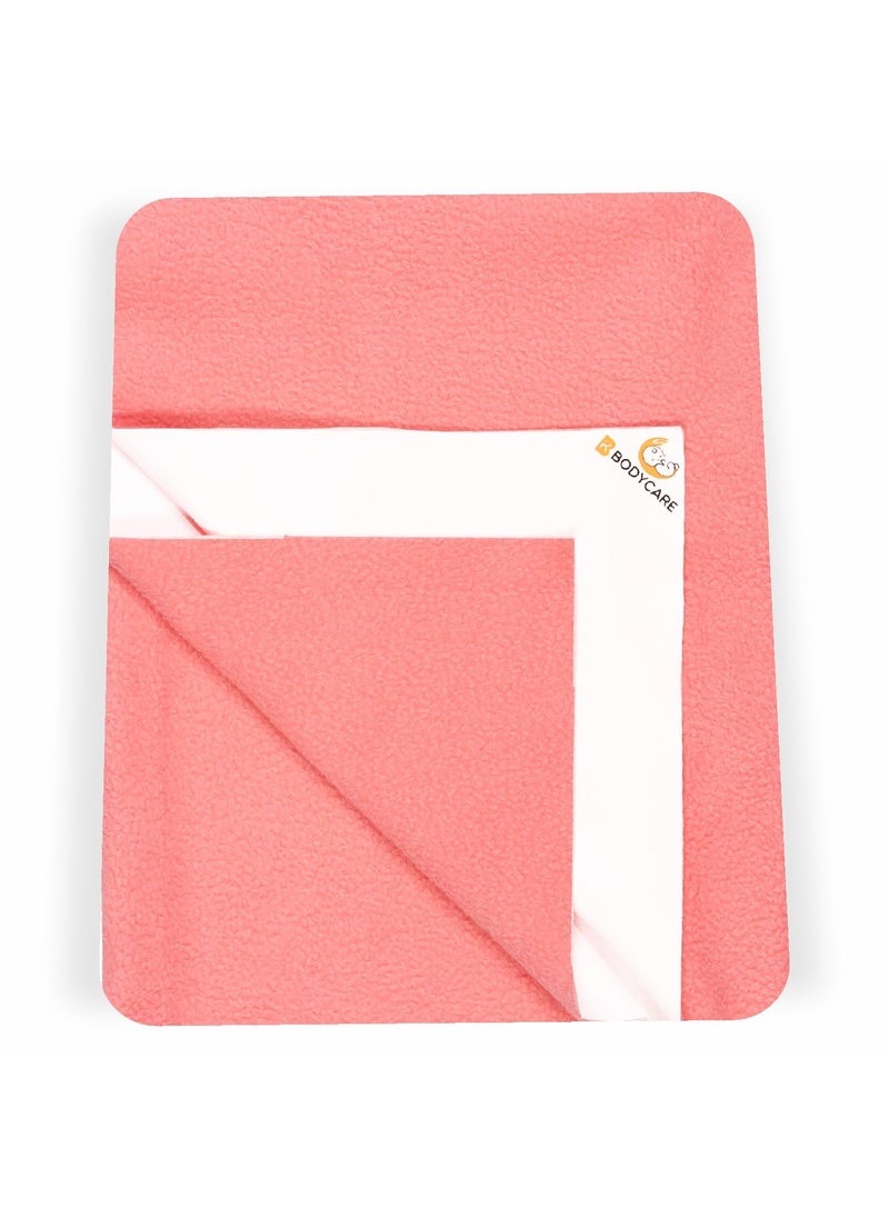 Bodycare Baby Dry Sheet Waterproof Bed Protector | Extra Absorbent | Anti - Bacterial & Odour Free Washable Gifts Pack, PACK of 2 Coral Candy & Sky Blue 70 X 100 CM