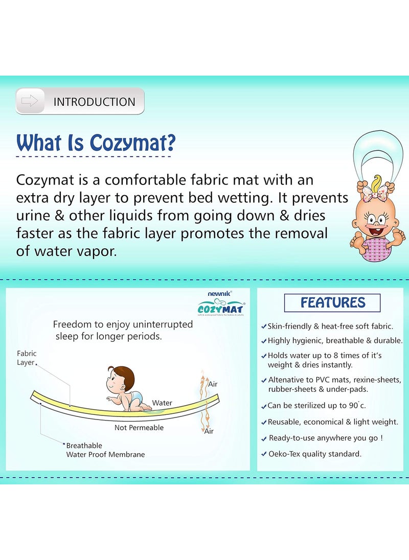 Cozymat Dry Sheet Quick Waterproof Breathable Bed Protector & Crib Sheet (Size: 200cm X 260cm) Peach, Double Bed