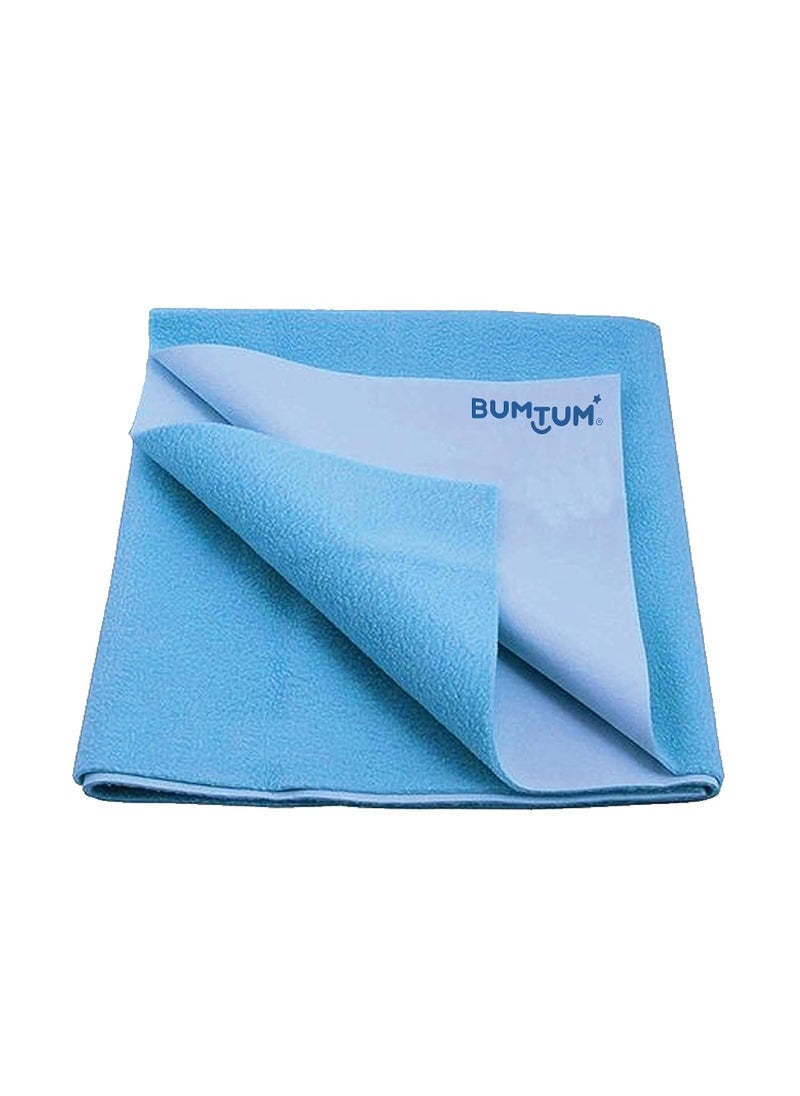 Bumtum Baby Dry Sheet Waterproof Soft Fleece Baby Bed Protector | Anti - Bacterial & Odour Free | Extra Absorbant, Reuseable & Washable (Aqua Blue, Large Size, 100 * 140cm, Pack of 1)