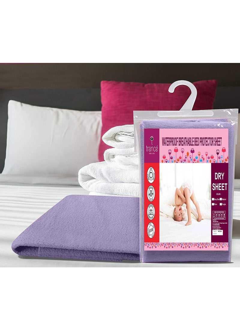 Trance Water Proof Bed Dry Sheets for Kids | Baby Bed Protectors | Mattress Protectors for New Born Children | Bedsheet Cover Mats for Wet (152.4x198 cm, Queen, Purple)