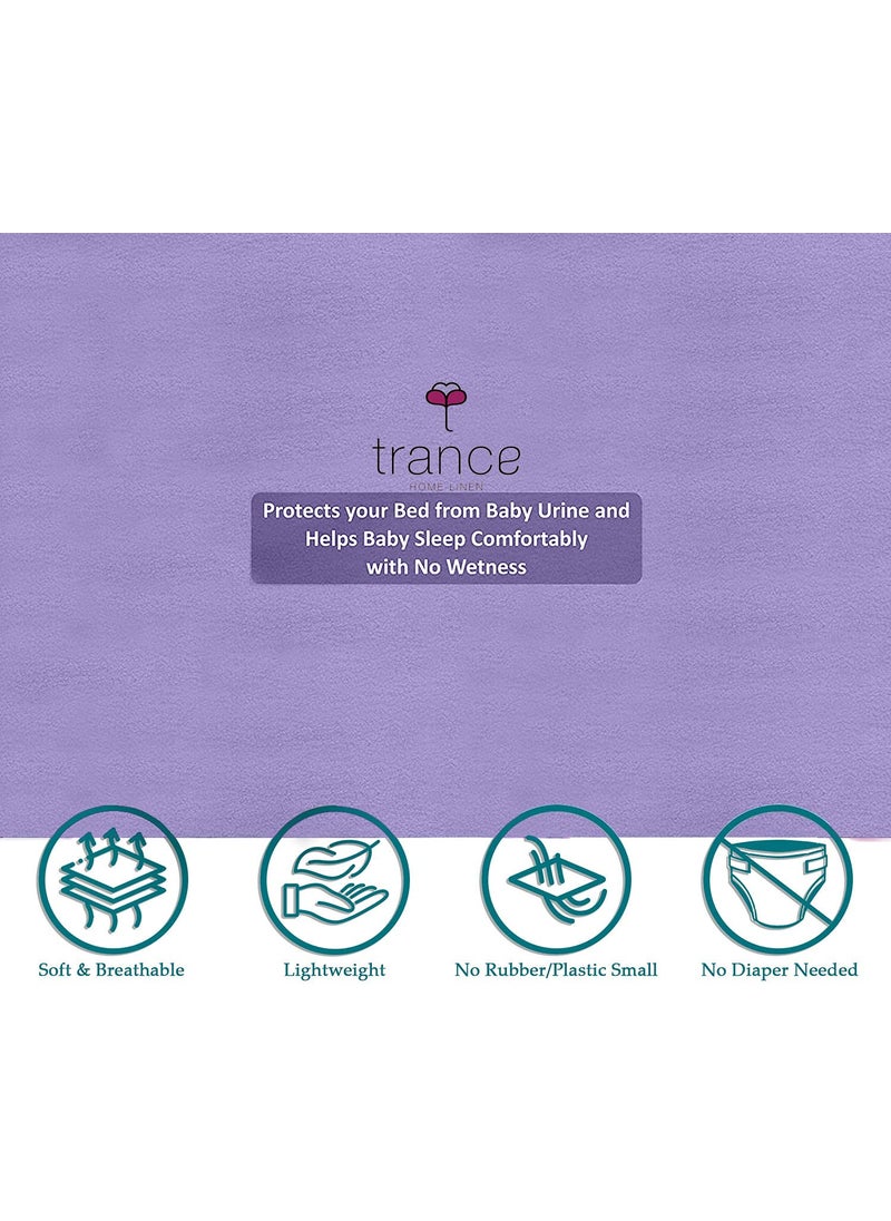 Trance Water Proof Bed Dry Sheets for Kids | Baby Bed Protectors | Mattress Protectors for New Born Children | Bedsheet Cover Mats for Wet (152.4x198 cm, Queen, Purple)