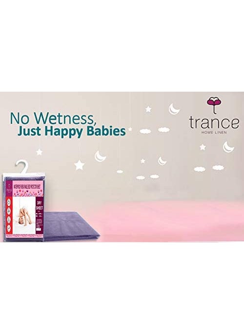 Trance Water Proof Bed Dry Sheets for Kids | Baby Bed Protectors | Mattress Protectors for New Born Children | Bedsheet Cover Mats for Wet (152.4x198 cm, Queen, Purple)
