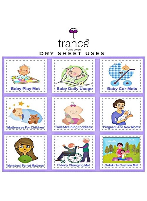 Trance Water Proof Bed Dry Sheets for Kids | Baby Bed Protectors | Mattress Protectors for New Born Children | Bedsheet Cover Mats for Wet (198x182 cm, King, Beige)