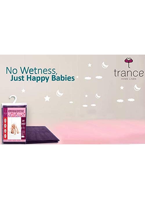 Trance Water Proof Bed Dry Sheets for Kids | Baby Bed Protectors | Mattress Protectors for New Born Children | Bedsheet Cover Mats for Wet (152.4x198 cm, Queen, Plum)
