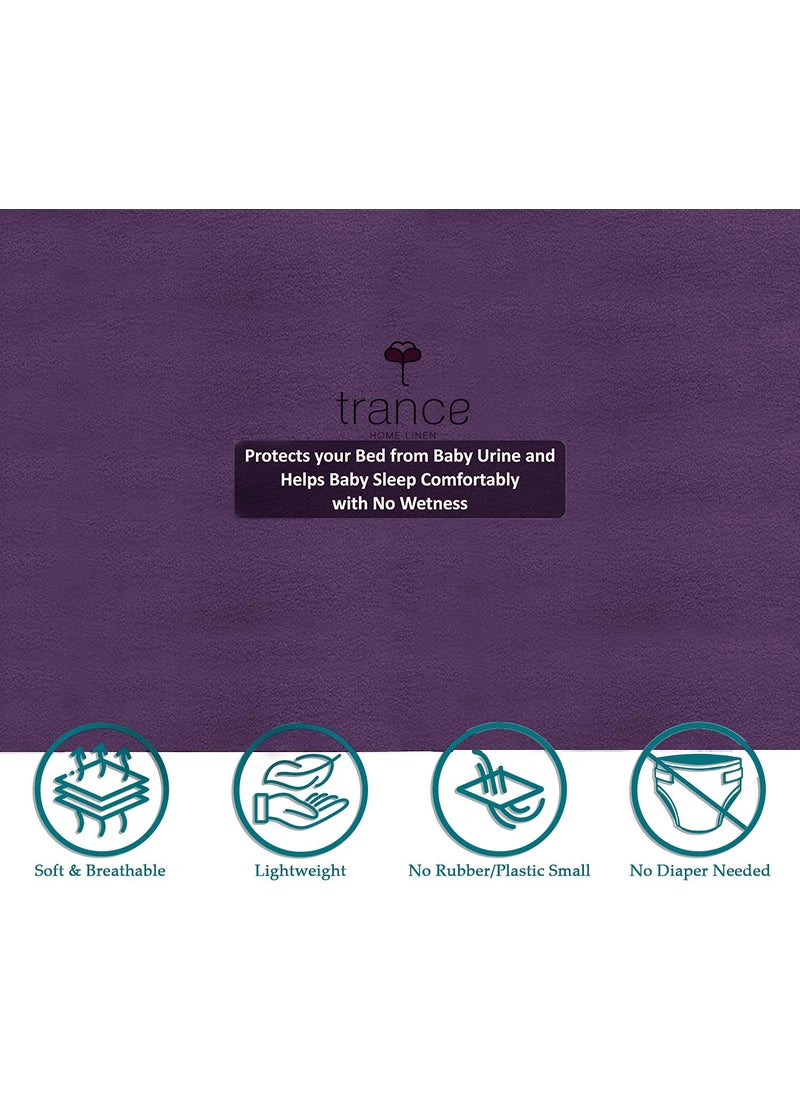 Trance Water Proof Bed Dry Sheets for Kids | Baby Bed Protectors | Mattress Protectors for New Born Children | Bedsheet Cover Mats for Wet (152.4x198 cm, Queen, Plum)