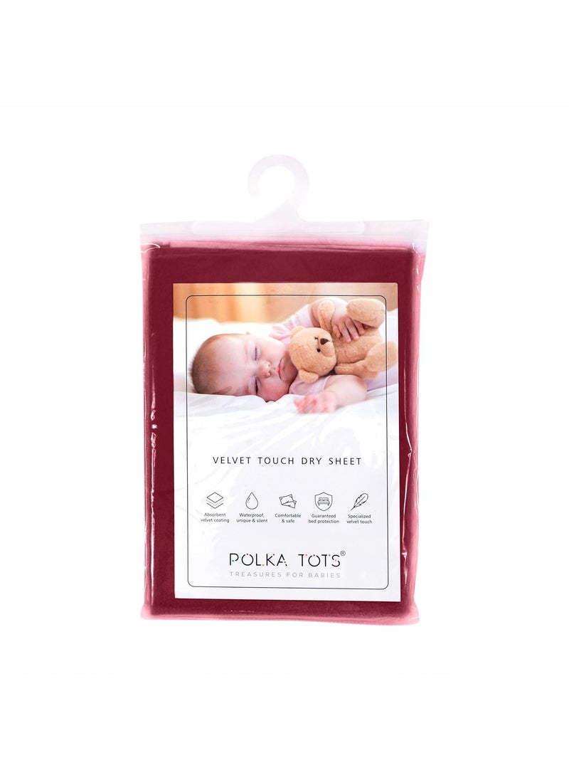 POLKA TOTS Waterproof & Reusable Baby Bed Protector Absorbent Mat Dry Sheet for New Born Infants, Pack of 2 (Maroon & Mint, 100 X 140 CM, Large)