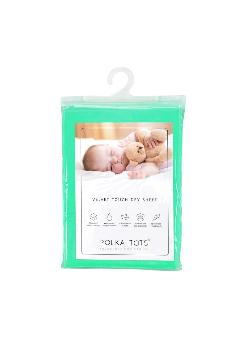 POLKA TOTS Waterproof & Reusable Baby Bed Protector Absorbent Mat Dry Sheet for New Born Infants, Pack of 2 (Maroon & Mint, 100 X 140 CM, Large)