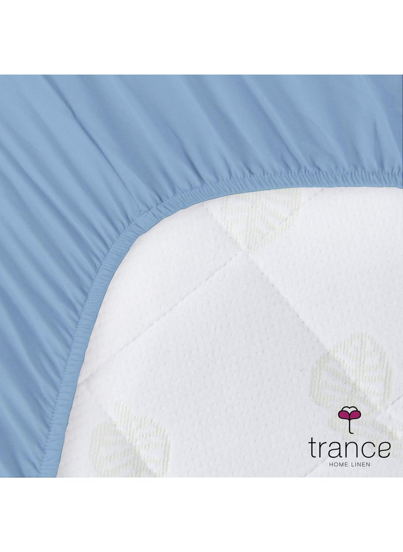 Trance Home Linen Cotton Terry Premium Baby Toddler Waterproof Crib Bed Protector Fitted Sheet | Cradle Mattress Cover Bed Protectors | Elasticated | Hypoallergenic (24