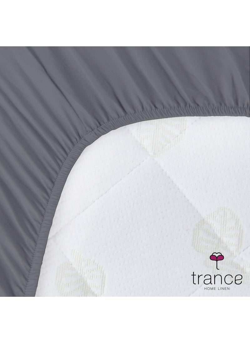 Trance Home Linen Cotton Terry Premium Baby Toddler Waterproof Crib Bed Protector Fitted Sheet | Cradle Mattress Cover Bed Protectors | Elasticated | Hypoallergenic (24