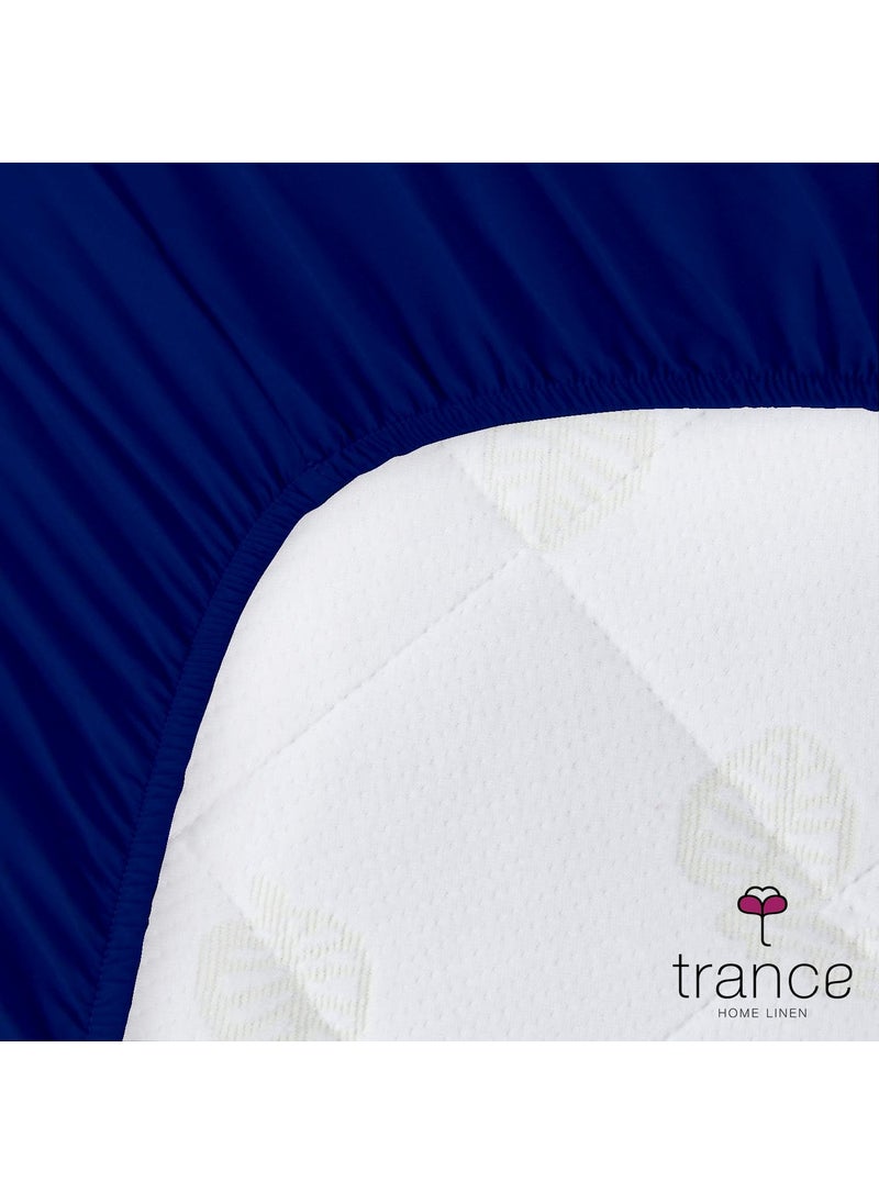 Trance Home Linen Cotton Terry Premium Baby Toddler Waterproof Crib Bed Protector Fitted Sheet | Cradle Mattress Cover Bed Protectors | Elasticated | Hypoallergenic (24