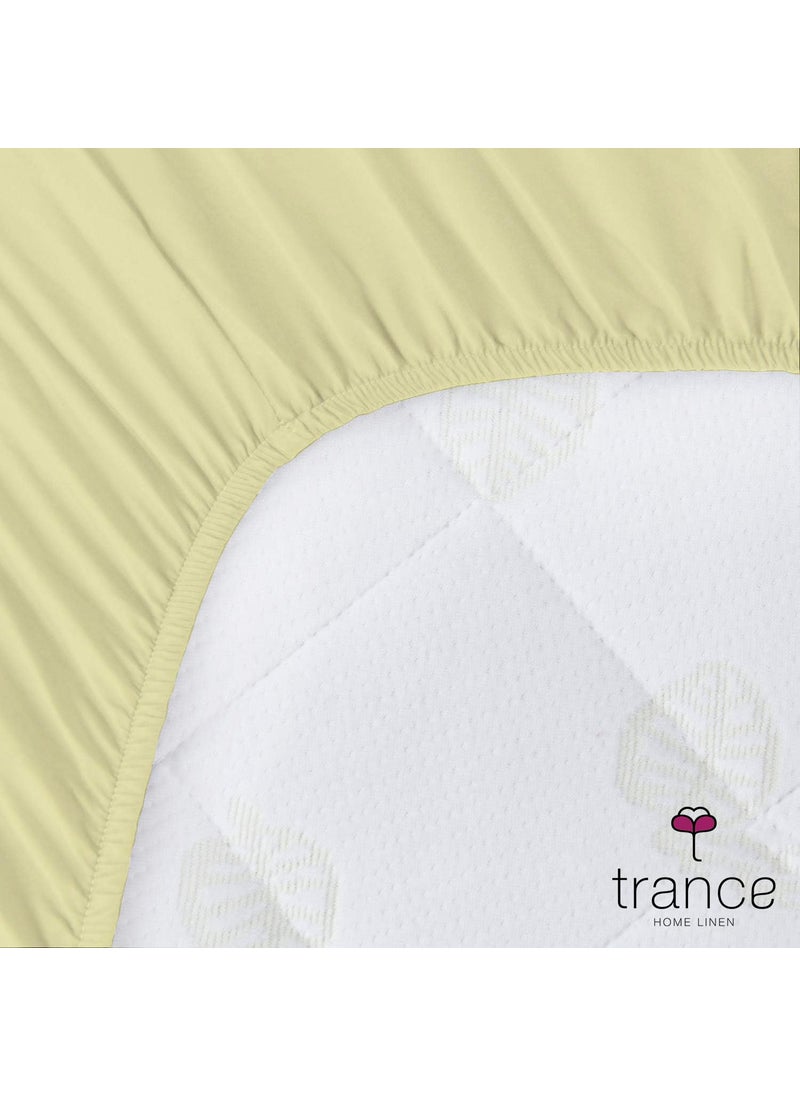 Trance Home Linen Cotton Terry Premium Baby Toddler Waterproof Crib Bed Protector Fitted Sheet | Cradle Mattress Cover Bed Protectors | Elasticated | Hypoallergenic (24