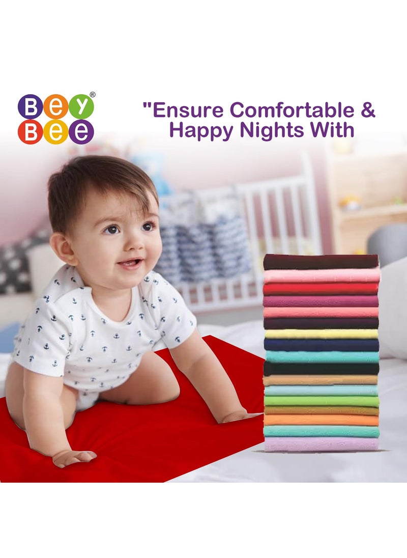 BeyBee Dry Sheet for Double Bed (Red, 100 X 140 cm Each) -Combo Pack of 2, Polyurethane