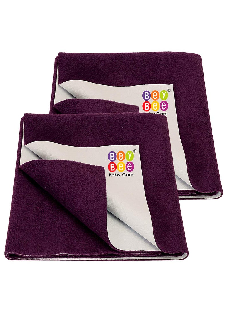 Bey Bee Cotton Dry Sheet for Adults and Elderly Patients (Plum, 100 X140 Cm) Combo Pack of 2