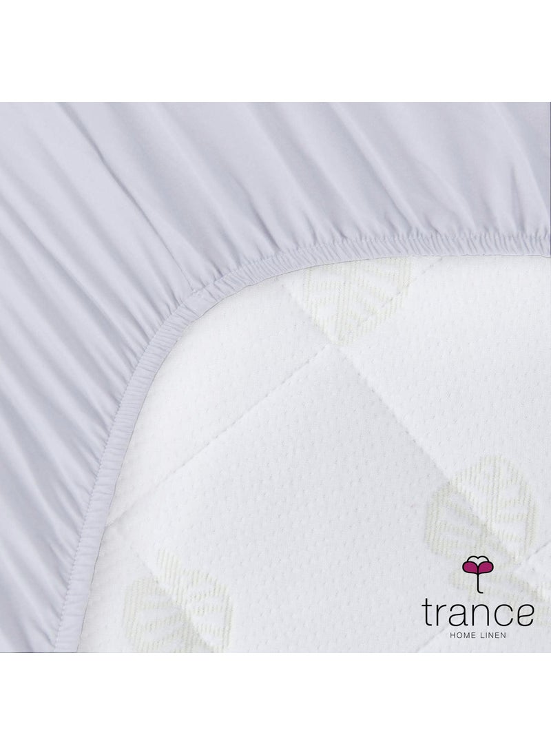 Trance Home Linen Cotton Terry Premium Baby Toddler Waterproof Crib Bed Protector Fitted Sheet | Cradle Mattress Cover Bed Protectors | Elasticated | Hypoallergenic (28