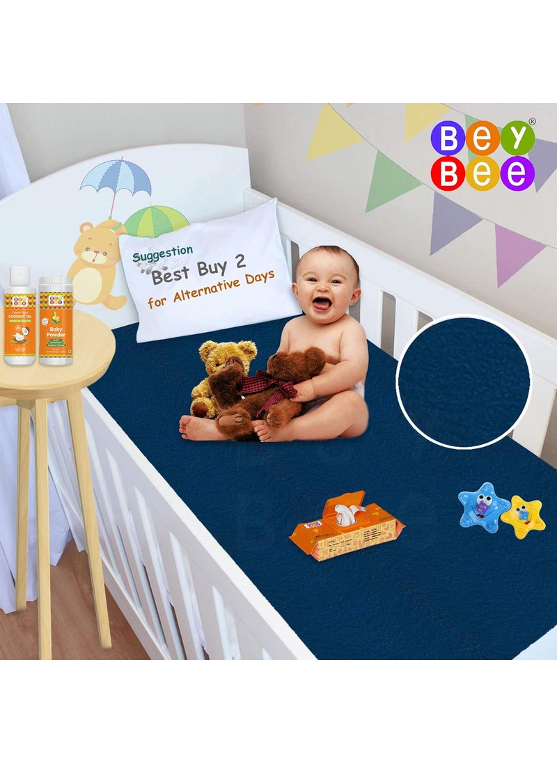 Bey Bee Gifts Pack Waterproof Bed Protector Dry Sheet Combo, Medium and Large, Dark Blue/Plum/Blue (Pack of 3)