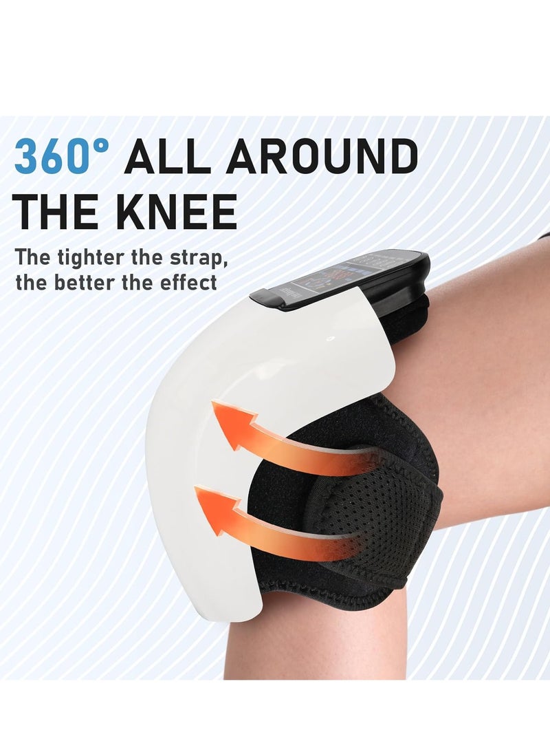 Knee Massager 4 in 1 – Cordless Knee Massager with Heat, Vibration, Red Light & 3D Massage – Portable Rechargeable Pain Relief Massager for Joint & Muscle Relief – Perfect Christmas Gift for Friends & Family