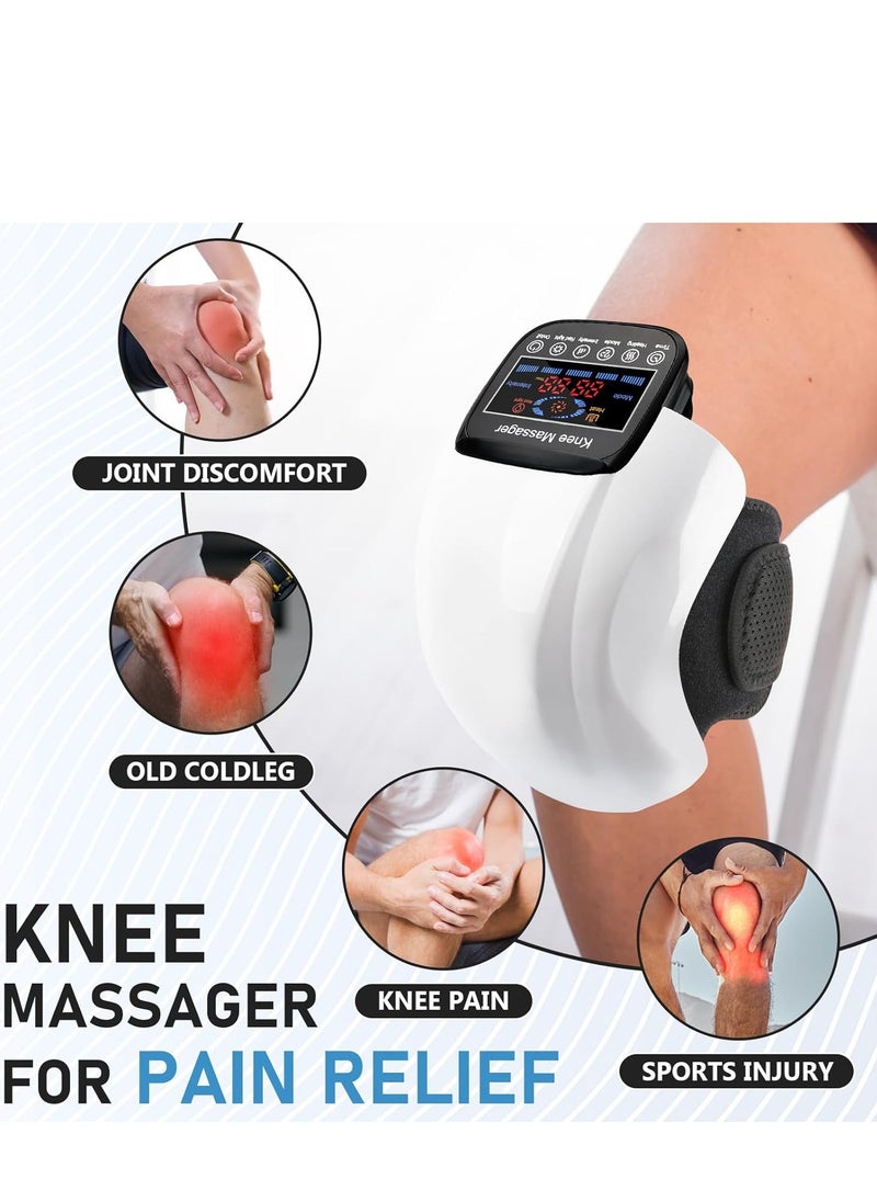 Knee Massager 4 in 1 – Cordless Knee Massager with Heat, Vibration, Red Light & 3D Massage – Portable Rechargeable Pain Relief Massager for Joint & Muscle Relief – Perfect Christmas Gift for Friends & Family