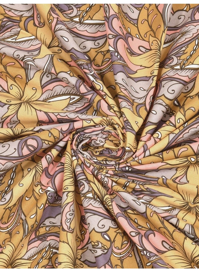 Bombay Dyeing Epigram 144 TC 100% Single Size 150x224CM BEDSHEET with 1 Pillow Covers Size 46X69CM - Epigram 7491-OCHER