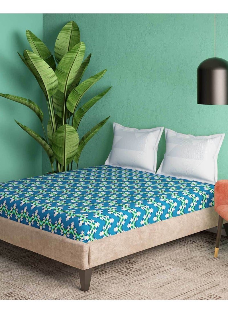 Portico New York Marvella Printed Cotton 144TC Double Bedsheet with 2 Pillow Covers(224X254CM)