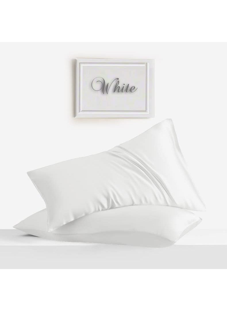 Linenwalas Fitted Single Bedsheet Size with 1 Pillow Cover | 400TC Thread Count Softest Long Staple 100% Cotton Silky Soft - Single (36”x78”) - White
