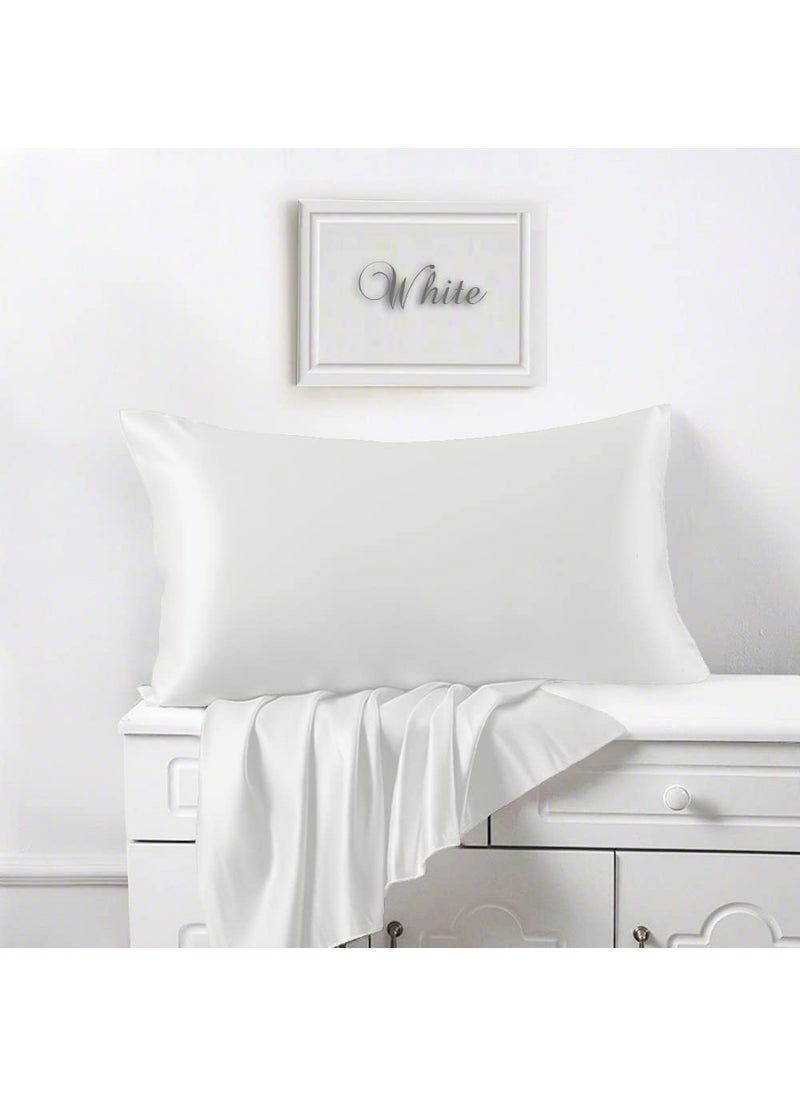 Linenwalas Fitted Single Bedsheet Size with 1 Pillow Cover | 400TC Thread Count Softest Long Staple 100% Cotton Silky Soft - Single (36”x78”) - White