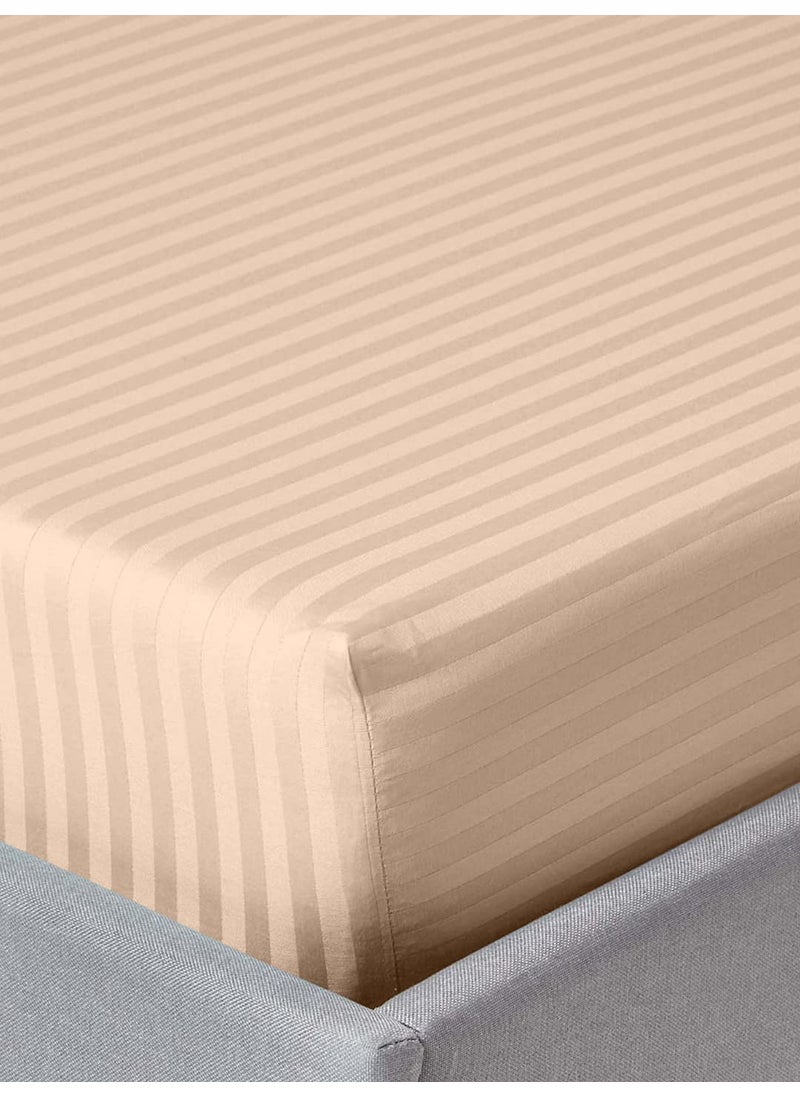 LINENWALAS 100% Cotton Linen Striped Bedsheet for Double Bed Size Bedding with Pillow Cover for Bedroom, Soft Smooth Hotel Quality Flat Sheets with Pillowcase for Summer (90