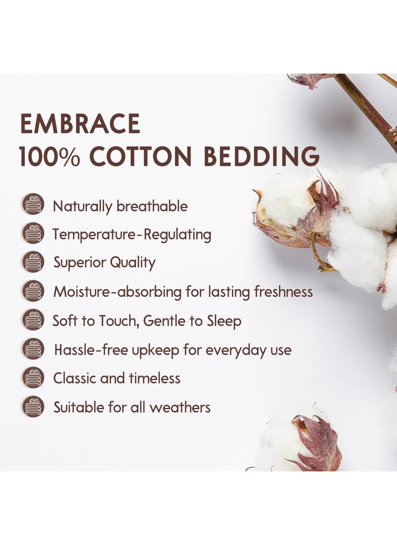 COLOR SENSE Serenity Cotton Single Bedsheet Set (Oeko Tex Certified) | 1 Single Premium Cotton Bedsheet & 1 Pillow Cover | Breathable & Anti-Wrinkle | 200 TC | 60x89CM (Ethnic Print, Blue & Purple)