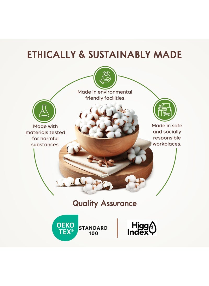 COLOR SENSE Serenity Cotton Single Bedsheet Set (Oeko Tex Certified) | 1 Single Premium Cotton Bedsheet & 1 Pillow Cover | Breathable & Anti-Wrinkle | 200 TC | 60x89CM (Ethnic Print, Blue & Purple)