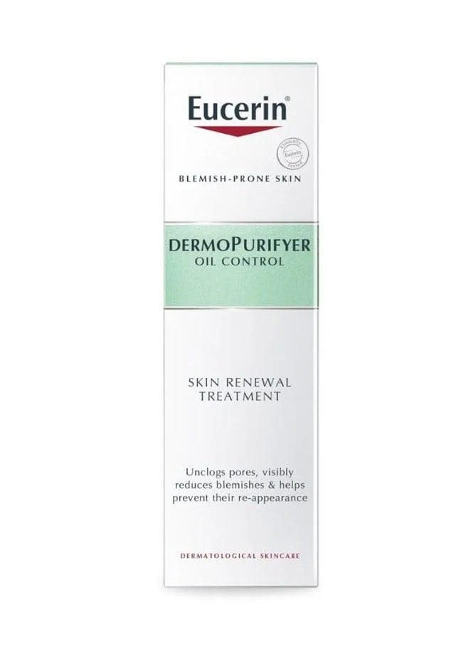 Eucerin DermoPurifyer Oil Control Skin Renewal Treatment, 40ml - AHA Formula for Blemish-Prone Skin