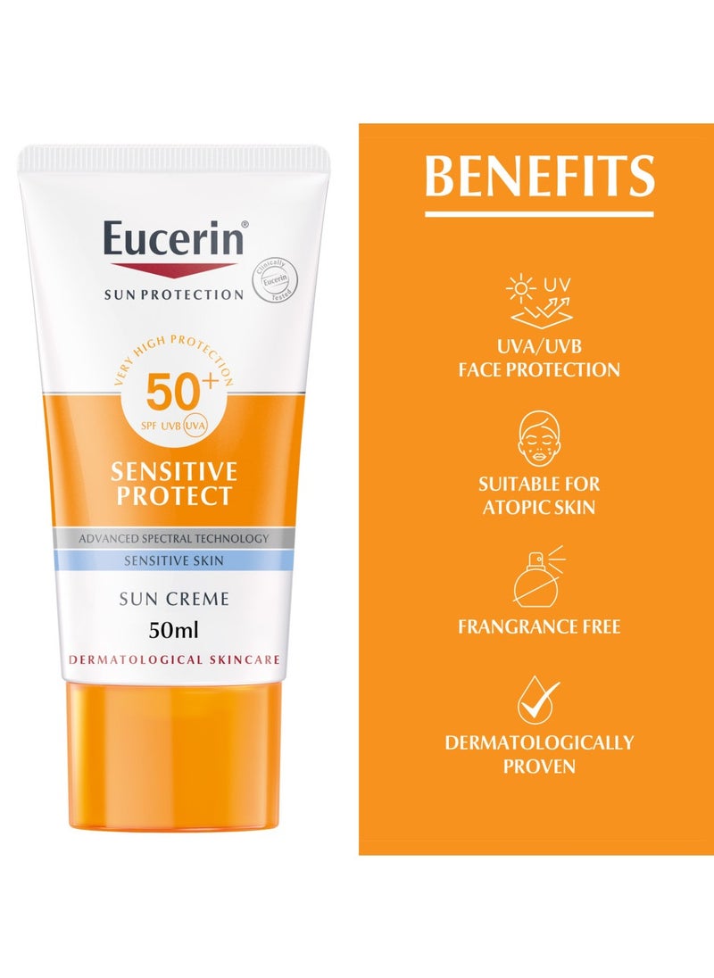 Eucerin Sun Cream SPF 50+ – Advanced UVA/UVB Protection & Hydration, 50ml
