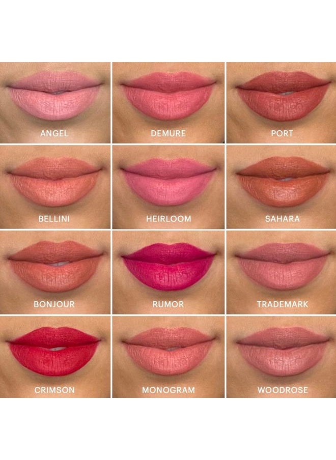 Suede Matte Lip Crayon (Demure) - Longwearing Formula Stays On All Day, With Conditioning Shea Butter + Mango Seed Oil for a Velvety Smooth Finish