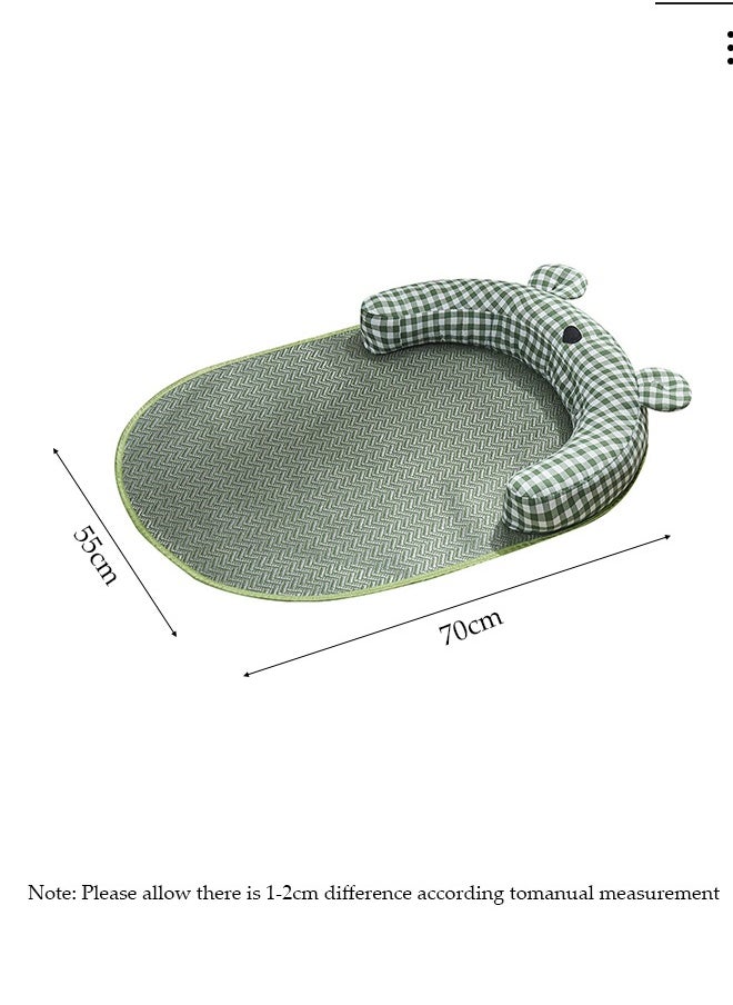Pet Cooling Mat,Summer Cat Cooling Bed With Pillow,70x55cm Washable Dog Cooling Pad, Non-Toxic Foldable Pet Cooling Pad for Medium, Small Breed Dogs Cats, Summer Pet Ice Pad Bed for Indoor Outdoor