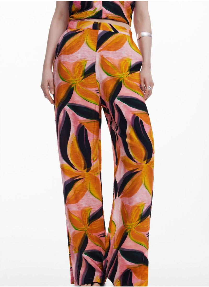Floral Print Trousers