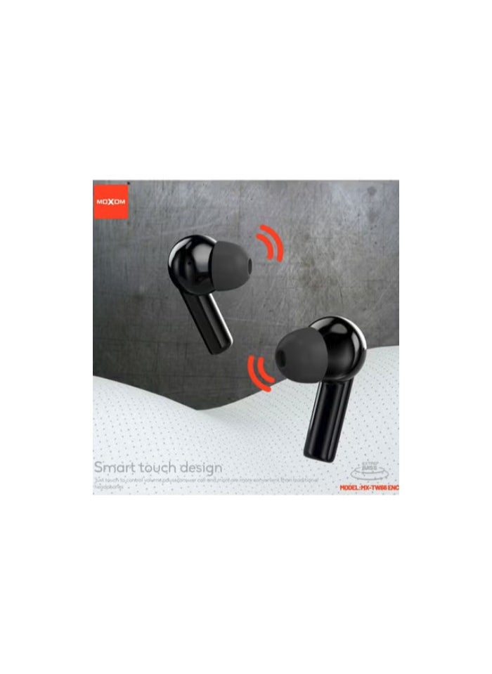 Moxom MX-TW66 pro wireless earbuds With Active Noise Cancellation, ENC call noise reduction, high quality zinc alloy  buds, 40H of battery life, talk time 4H.