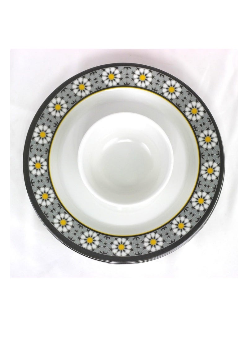 Melrich 20 Pcs Melamine Dinner Set Dinner and Soup plates Salad and Rice Bowls Dishwasher and Freezer safe Durable and Strong