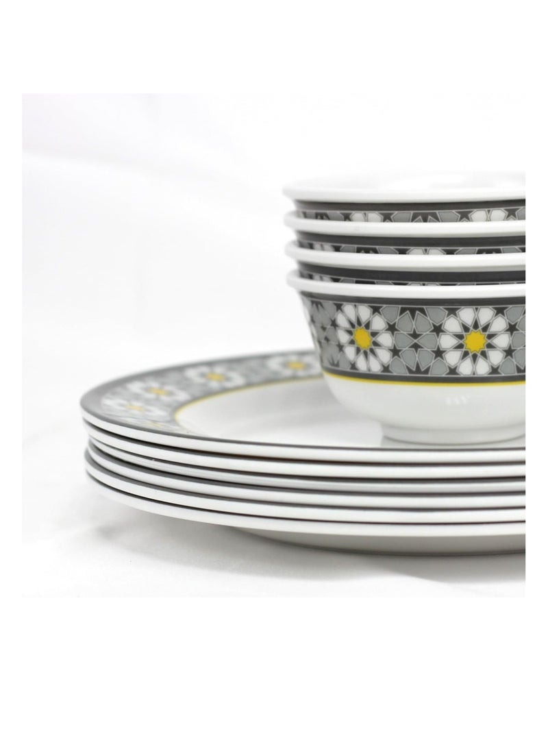 Melrich 20 Pcs Melamine Dinner Set Dinner and Soup plates Salad and Rice Bowls Dishwasher and Freezer safe Durable and Strong