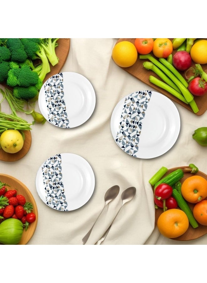 Melrich 26 Pcs Opal ware Dinner set Dinner plate, Dessert plate, Soup plate Bowl, Serving Bowl, Serving plate BPA Free Dishwasher & Microwave safe Durable and Stylish for everyday use