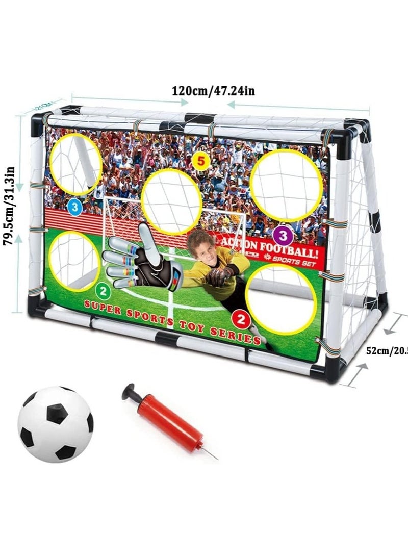 Kids Soccer Goal Net - 47'' x 32'' Football Net - Football Target Net for Kids - Soccer Goals for Backyard - 1 Packs Kids Soccer Balls and Pump - Kids Soccer Nets for Backyard Soccer Set