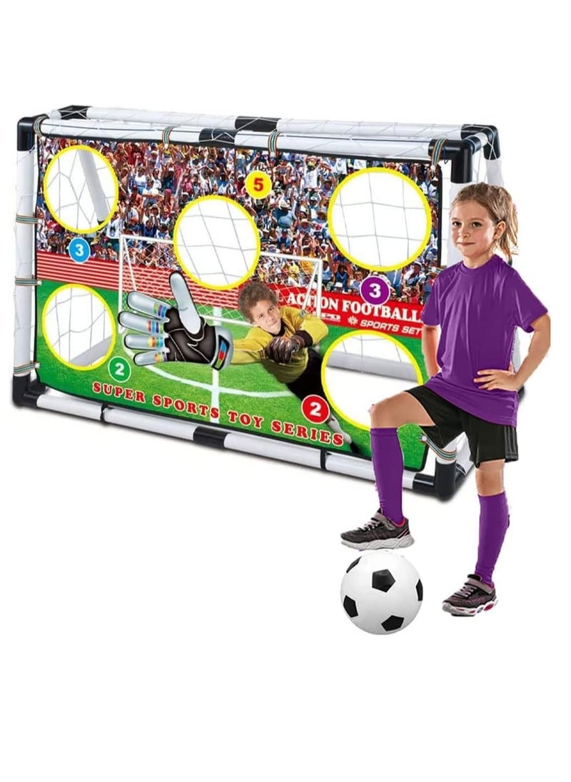Kids Soccer Goal Net - 47'' x 32'' Football Net - Football Target Net for Kids - Soccer Goals for Backyard - 1 Packs Kids Soccer Balls and Pump - Kids Soccer Nets for Backyard Soccer Set