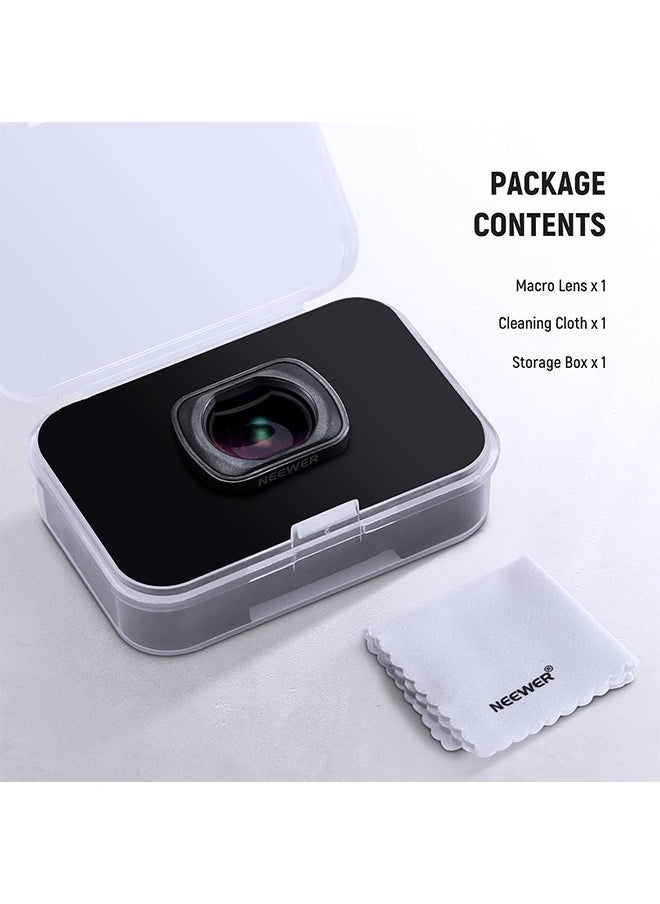 NEEWER 2X Macro Lens for Pocket 3, Magnetic Close Up Macro Photography Lens, 3 Elements in 3 Groups Multicoated HD Optical Glass, Compatible with DJI Osmo Pocket 3, Do Not Stack Filters, LS-64
