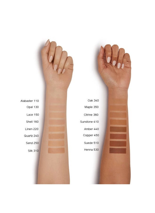 Synchro Skin Self-Refreshing Custom Finish Powder Foundation - 24-Hour Sheer-to-Medium Buildable Coverage with Shine Control - Smudge Proof & Non-Comedogenic - Sunstone 410
