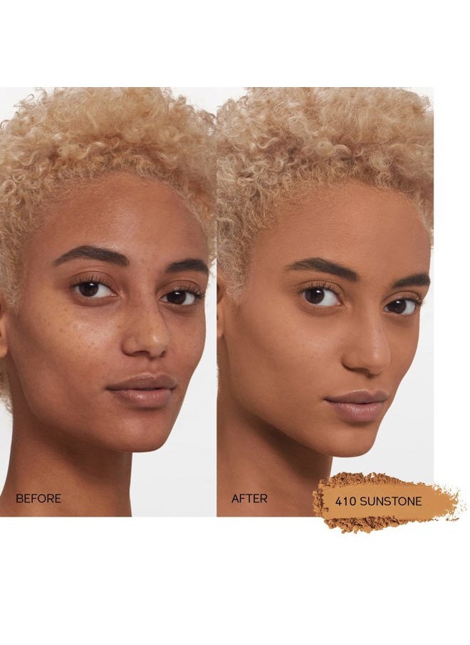 Synchro Skin Self-Refreshing Custom Finish Powder Foundation - 24-Hour Sheer-to-Medium Buildable Coverage with Shine Control - Smudge Proof & Non-Comedogenic - Sunstone 410