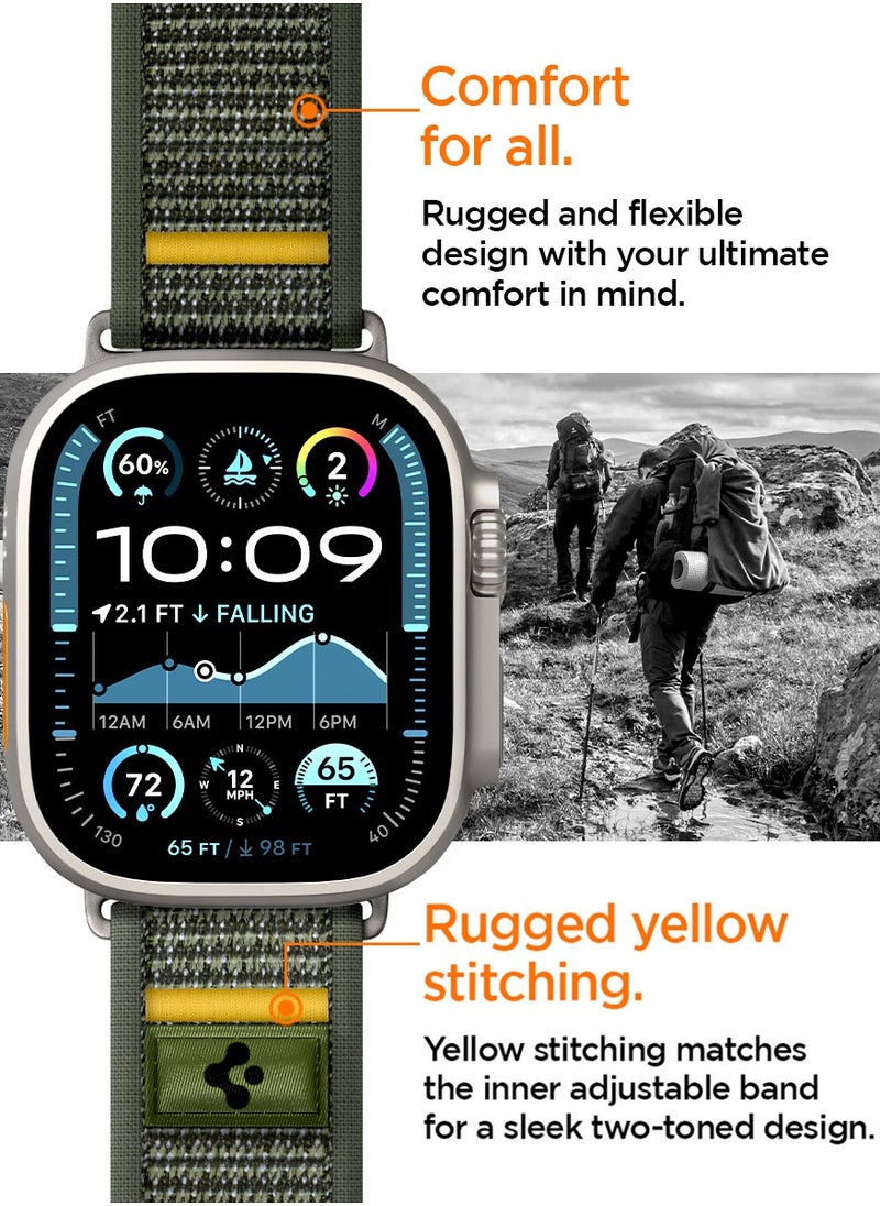 Athlex Air Apple Watch Band for Apple Watch Ultra 2/1 49mm, Series 10 46mm, 9/8/7 45mm, SE2/SE/6/5/4 44mm, 3/2/1 42mm Adjustable Loop Band Strap - Active Green