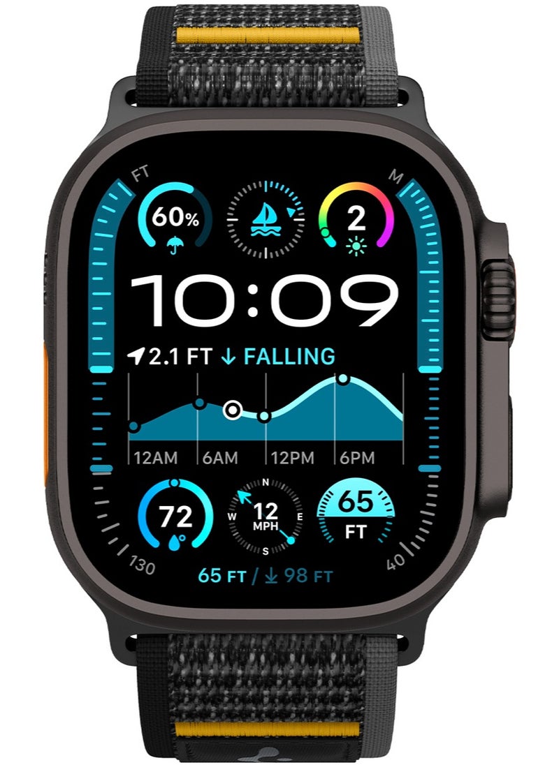 Athlex Air Apple Watch Band for Apple Watch Ultra 2/1 49mm, Series 10 46mm, 9/8/7 45mm, SE2/SE/6/5/4 44mm, 3/2/1 42mm Adjustable Loop Band Strap - Active Black