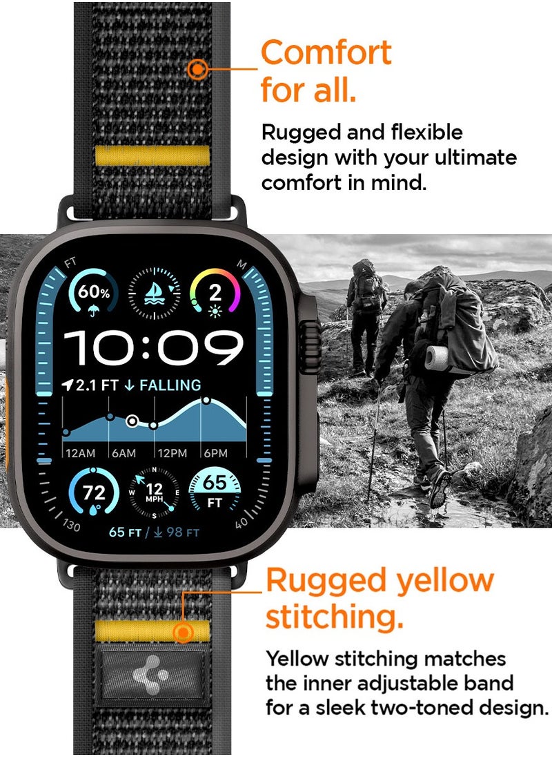 Athlex Air Apple Watch Band for Apple Watch Ultra 2/1 49mm, Series 10 46mm, 9/8/7 45mm, SE2/SE/6/5/4 44mm, 3/2/1 42mm Adjustable Loop Band Strap - Active Black