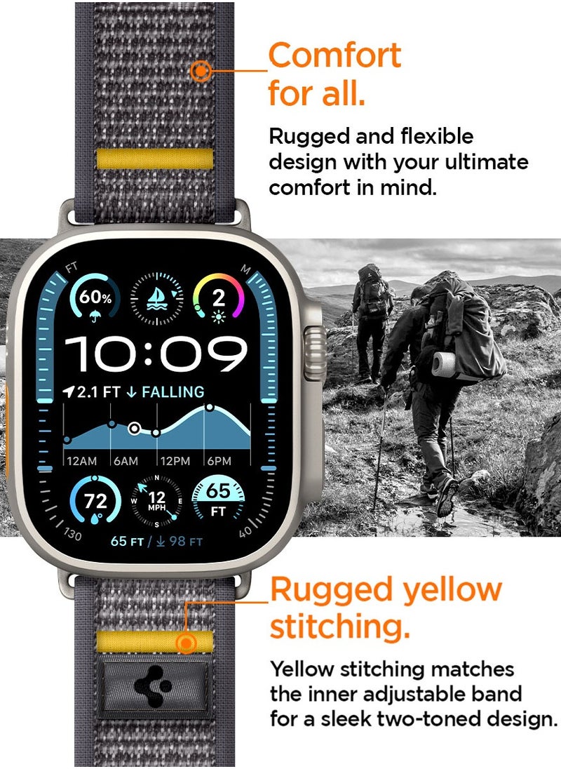 Athlex Air Apple Watch Band for Apple Watch Ultra 2/1 49mm, Series 10 46mm, 9/8/7 45mm, SE2/SE/6/5/4 44mm, 3/2/1 42mm Adjustable Loop Band Strap - Active Gray