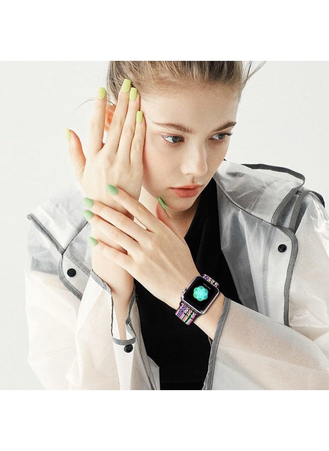 HILIMINY 10 Pack Stretchy Solo Loop Bands Compatible With Apple Watch 38mm 40mm 41mm, Elastic Nylon Sport Straps for iWatch SE Series 9 8 7 6 5 4 3 2 1, Braided No Buckles Men Women Wristband, B XXS