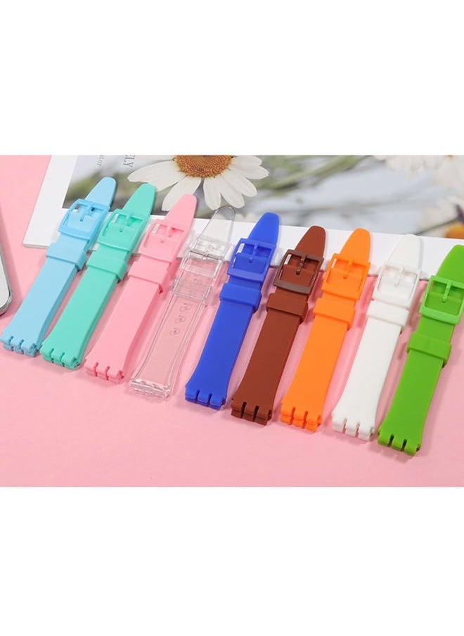 Replacement Silicone Band for Swatch 17mm 19mm 20mm, Waterproof Wristband Watch Strap for Swatch (17mm, Clear)