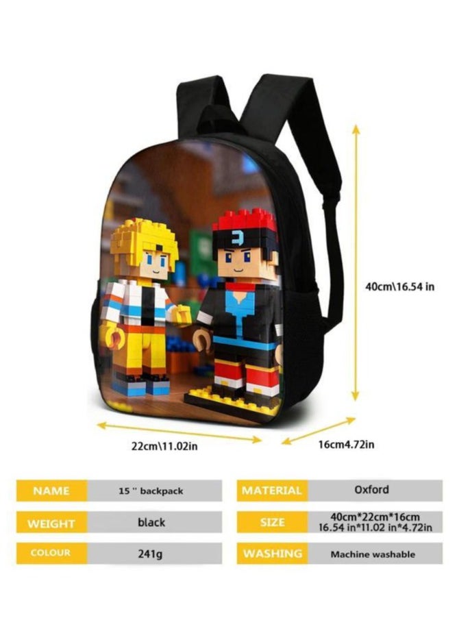 Cartoon three-piece schoolbag with front pocket - 1371